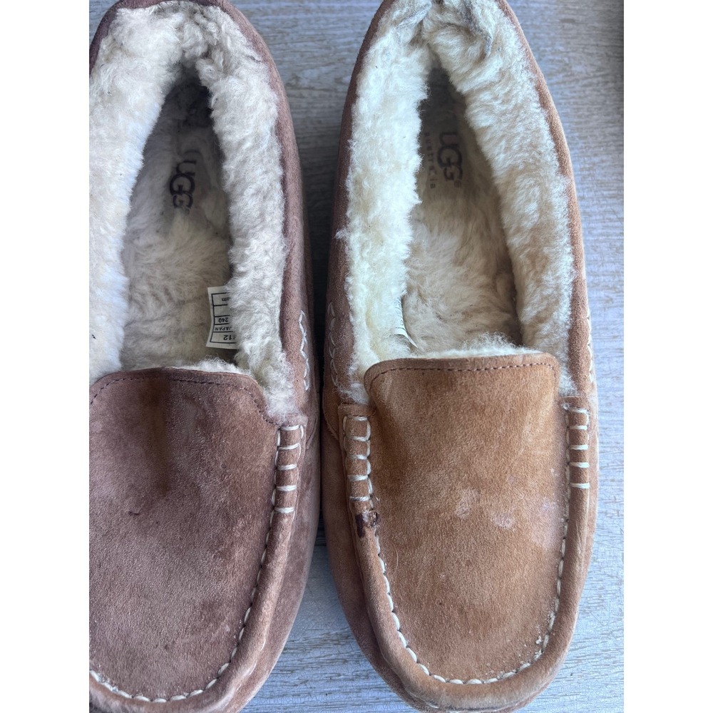 UGG Australia Ansley Suede Moccasin Slippers Chestnut Brown Women 7 3312‎